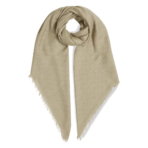 Calvin Klein Chusta Monogram Jacquard Scarf K60K608779 Zielony