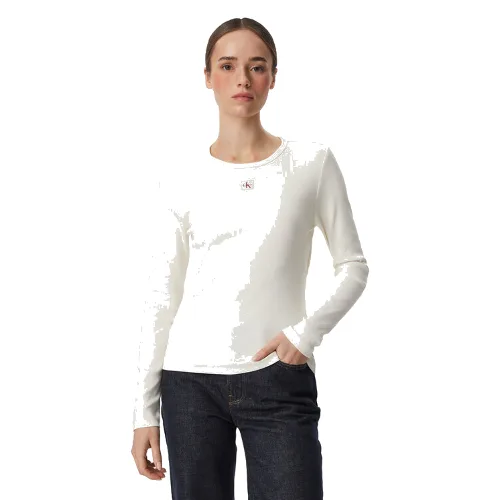 Calvin Klein Jeans Bluzka LV047H259G Kremowy Regular Fit