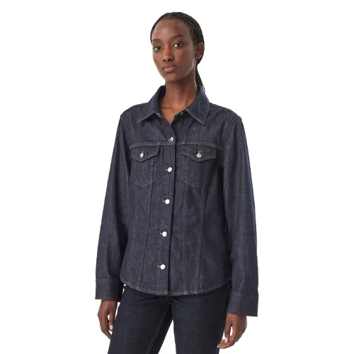 Calvin Klein Jeans Koszula jeansowa Trucker LV047H777G Granatowy Slim Fit