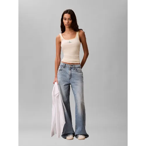 Calvin Klein Jeans podkoszulek Kobiety Bawełna żółty, M