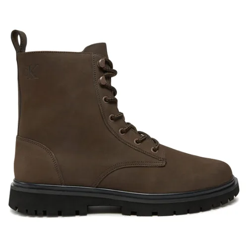 Calvin Klein Jeans Trapery Eva Boot Mid Laceup Rebellious YM0YM01071 Brązowy
