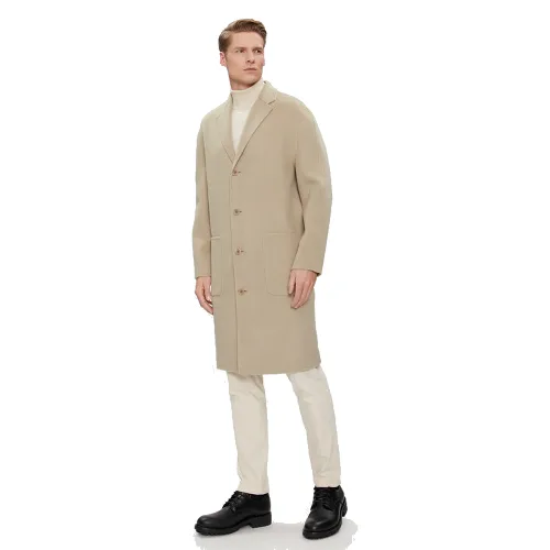 Calvin Klein Płaszcz wełniany K10K111601 Beżowy Regular Fit