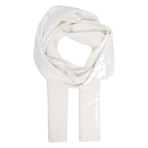 Calvin Klein Szalik Emblem Aop Jcq Fine Rib Scarf LV04D8051G Biały