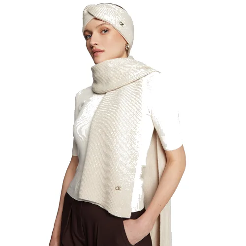 Calvin Klein Szalik Re-Lock K60K610415 Beżowy