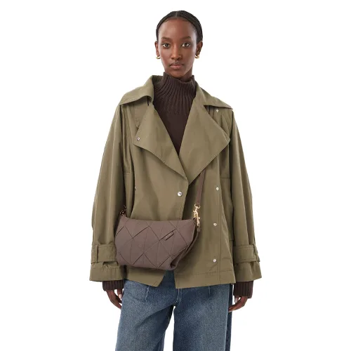 Calvin Klein Torebka Woven Sueded Shoulder Bag LV04F3694G Brązowy