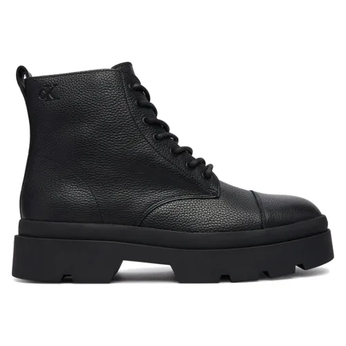 Calvin Klein Trapery Lugged Mid Lace Up Tc Tu Lth HM0HM02267 Czarny
