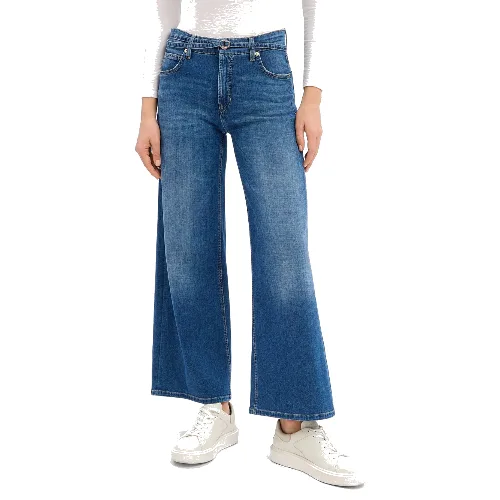 Cambio Dżinsy - Palazzo cropped Kobiety Bawełna niebieski, 44