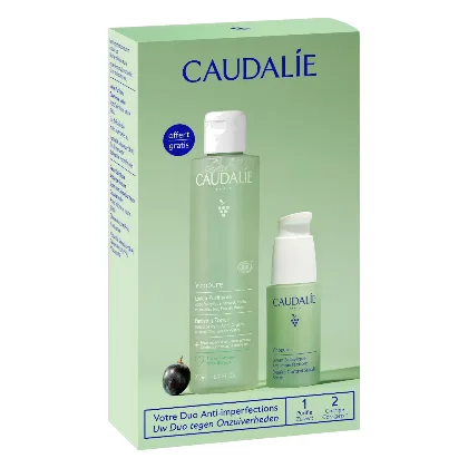 Caudalie Vinopure Zestaw: serum z kwasem salicylowym + tonik oczyszczający