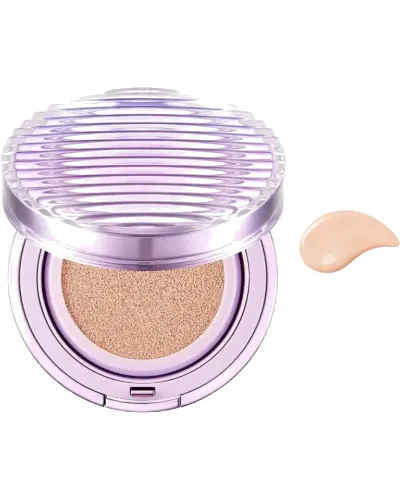 Cell Fusion C Glass Skin Cushion, Wygładzająco-ochronny podkład w poduszce z efektem Glass Skin, SPF40 PA++, 21N Ivory