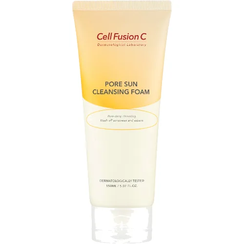 Cell Fusion C Pore Sun Cleansing Foam, Pianka do oczyszczania twarzy z filtrów przeciwsłonecznych