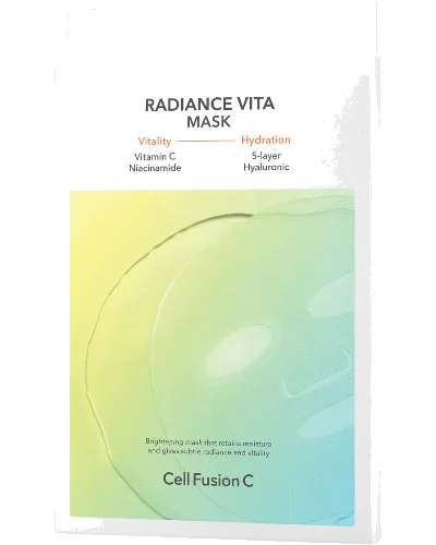 Cell Fusion C Radiance Vita, Maska w płacie z witaminą C + B3 oraz ektoiną, 5x25g