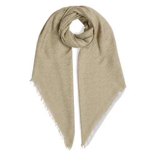 Chusta Calvin Klein Monogram Jacquard Scarf K60K608779 Zielony