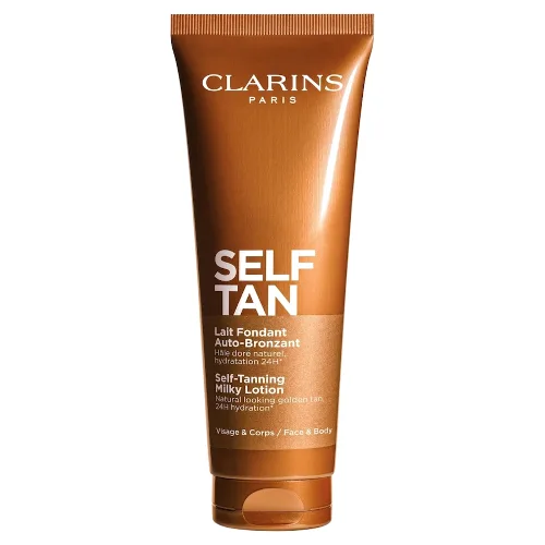 Clarins Sun Care Mleczny samoopalający balsam do twarzy i ciała Self Tanning Milky Lotion Samoopalacze 125 ml Damski