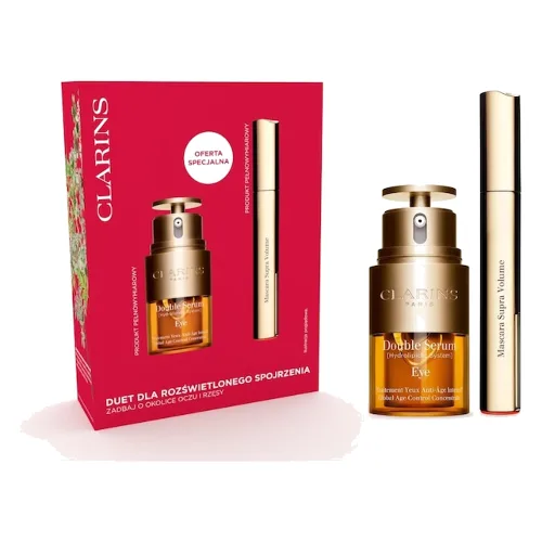 Clarins Zestaw dla Rozświetlonego Spojrzenia: Double Serum Eye + Supra Volume Mascara Zestawy do pielęgnacji oczu 1 ct Damski