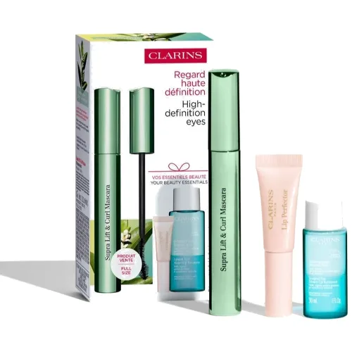 Clarins Zestaw Tusz do Rzęs + Płyn Micelarny + Błyszczyk do Ust