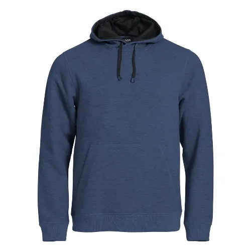 clique Classic Hoody - bluza z kapturem blue melange z kieszenią kangurka