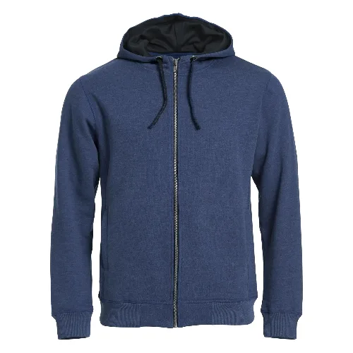 clique Classic Hoody Full Zip - bluza z kapturem na zamek - blue melange