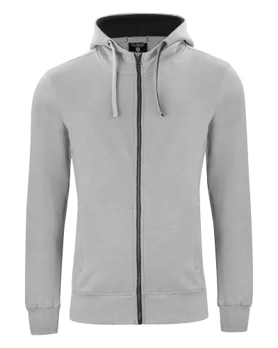 clique Classic Hoody Full Zip - rozpinana bluza z kapturem szary melanż