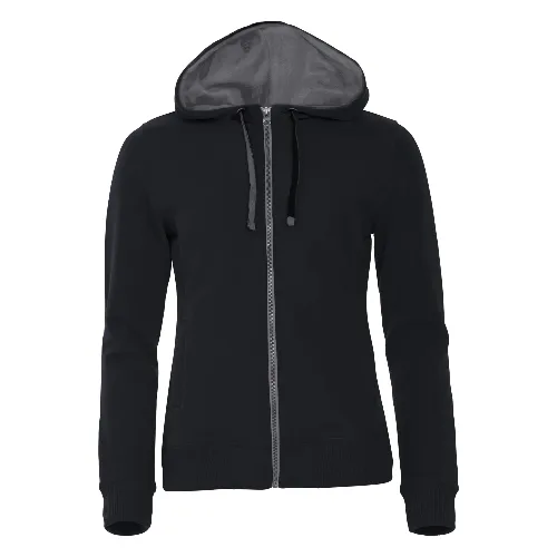 clique Classic Hoody Full Zip Women - bluza z kapturem zapinana na zamek - black