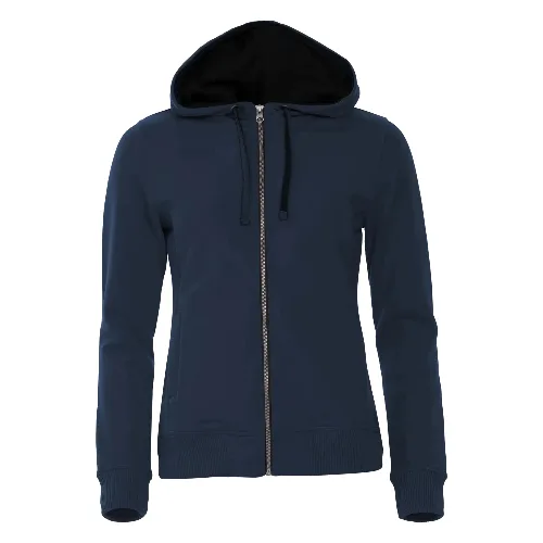 clique Classic Hoody Full Zip Women - Damska bluza z kapturem i zamkiem - dark