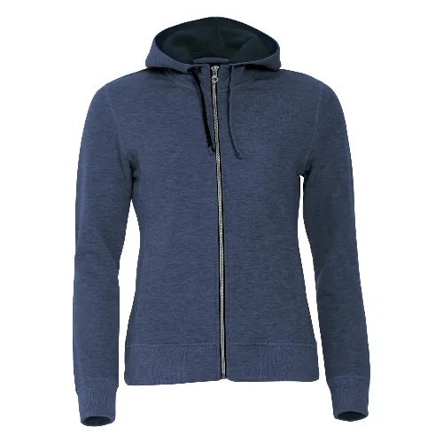 clique Classic Hoody Full Zip Women - damska bluza z kapturem na zamek - blue