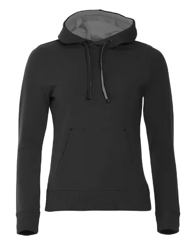 clique Classic Hoody Women - bluza z kapturem czarna z kieszenią kangurką