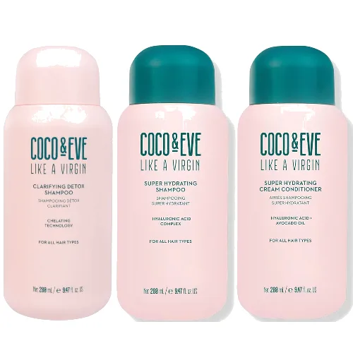 Coco & Eve Clarifying Detox Shampoo, Like a Virgin Shampoo and Like a Virgin Conditioner