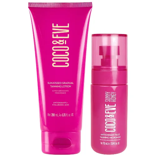 Coco & Eve Face Tanning Micromist and Sun-Kissed Gradual Tanning Lotion Bundle