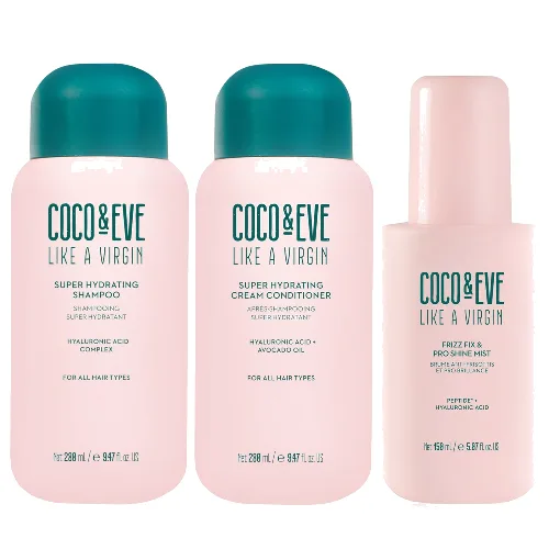 Coco & Eve Like A Virgin Shampoo & Conditioner and Frizz-Fix and Pro Shine Mist Bundle