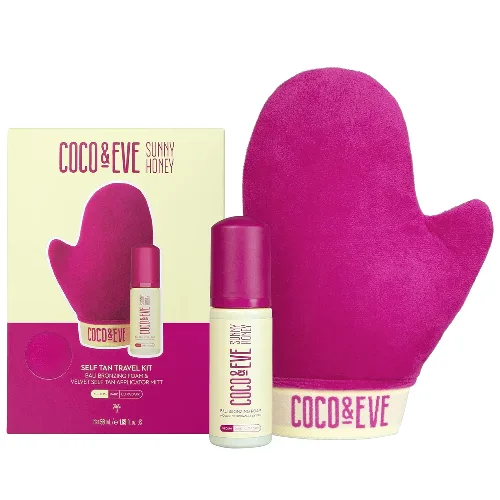 Coco & Eve Self Tan Travel Kit zestaw podróżny do samoopalania – kolor średni