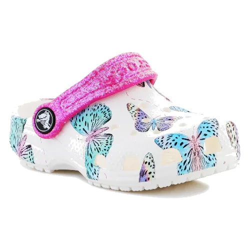 Crocs Classic Butterfly Clog T White/Multi 208300-94S