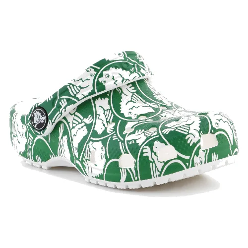 Crocs Classic Duke Print Clog T 210008-3WH Green Ivy