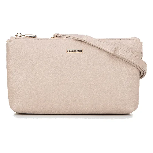 Crossbody z ekoskóry dwukomorowa beżowa