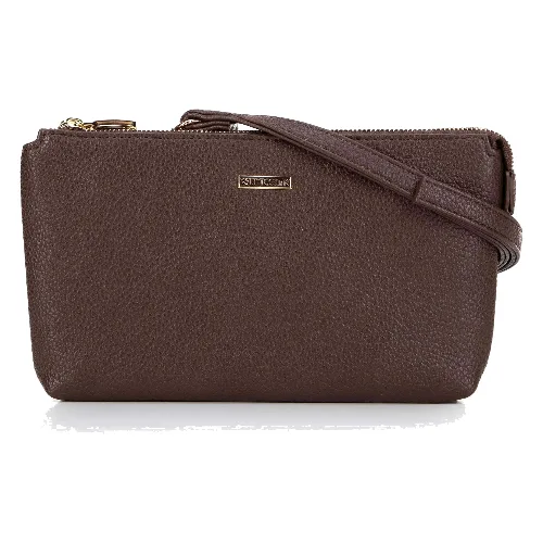 Crossbody z ekoskóry dwukomorowa brązowa