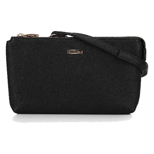 Crossbody z ekoskóry dwukomorowa czarno - złota