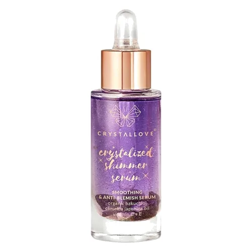 Crystallove Amethyst shimmer serum – serum do twarzy z ametystem i bakuchiolem Serum nawilżające 30 ml