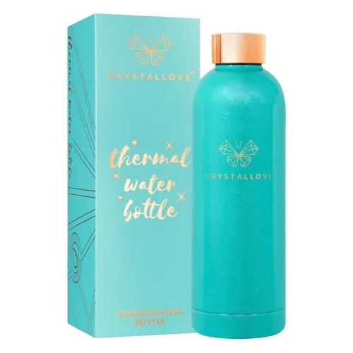 Crystallove Butelka termiczna na wodę amazonite Fitness i nawodnienie 1 ct