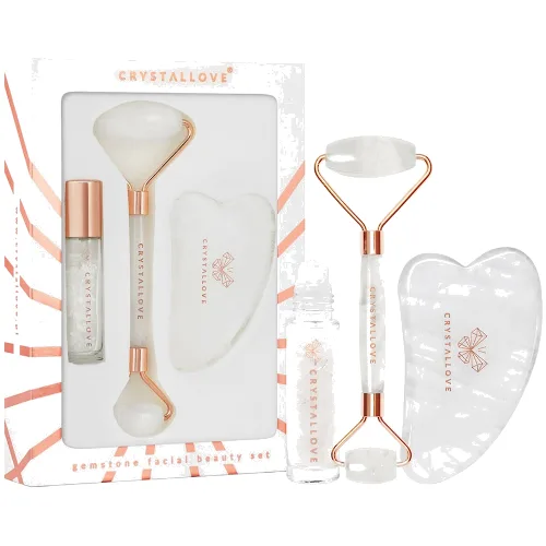 Crystallove Clear quartz beauty set Urządzenia do masażu twarzy 1 ct