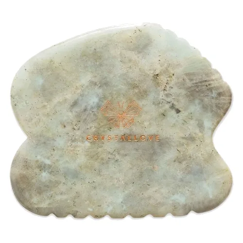 Crystallove CONTOUR GUA SHA – płytka do masażu gua sha z labradorytu Urządzenia do masażu twarzy 1 ct