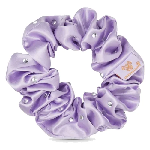 Crystallove Gumka do włosów z jedwabiu z kryształkami – lilac Gumki do włosów 1 ct Damski