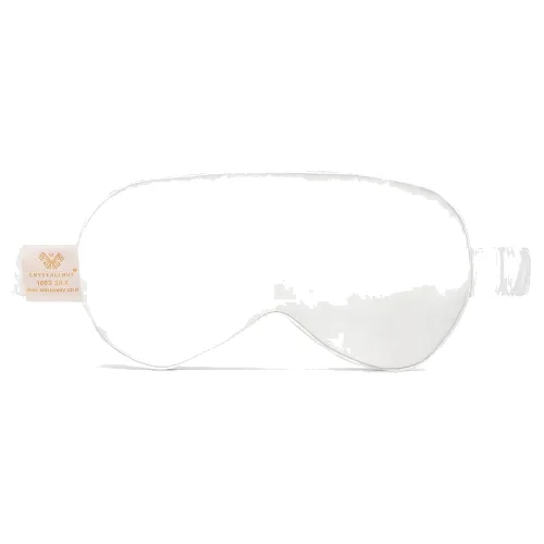 Crystallove Opaska na oczy z jedwabiu - White Płatki pod oczy 1 ct Biały