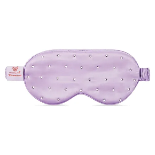 Crystallove Opaska na oczy z jedwabiu z kryształkami – lilac Maski do spania, spraye do poduszek i inne 1 ct