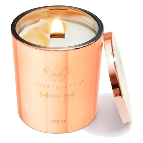 Crystallove Świeca sojowa z cytrynem - tobacco oud Świeczki 1 ct