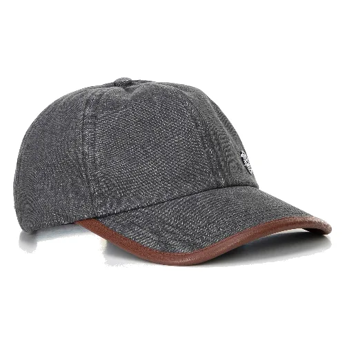 Czapka z daszkiem z domieszką bawełny unisex szaro - brązowa