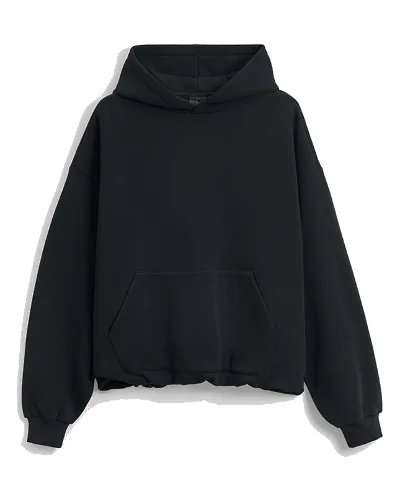 Czarna bluza bombka z kapturem basic
