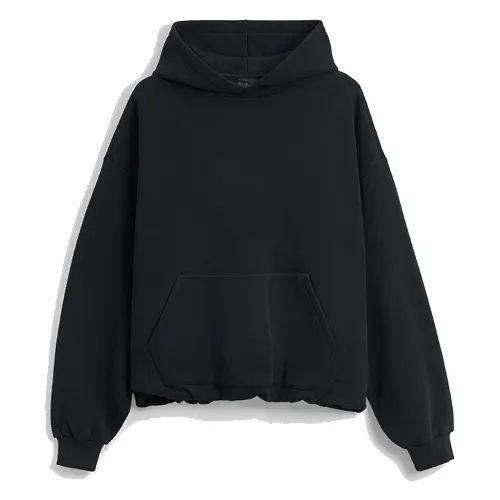 Czarna bluza bombka z kapturem basic