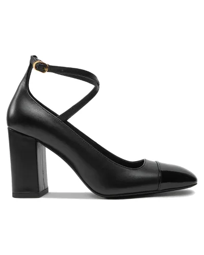 Czółenka Stuart Weitzman Eden Strap 85 SK085 Czarny