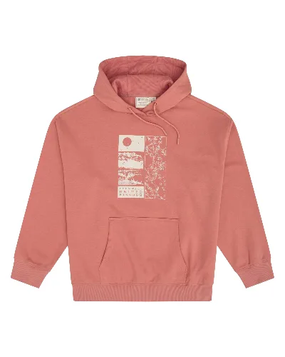 Damska bluza z kapturem Cornwall o luźnym kroju - Pink