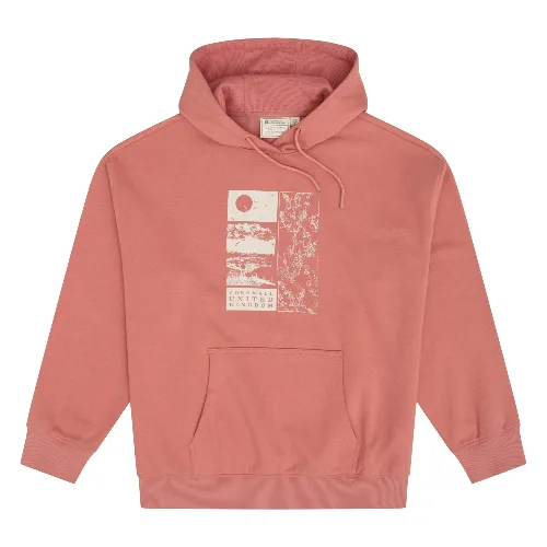 Damska bluza z kapturem Cornwall o luźnym kroju - Pink