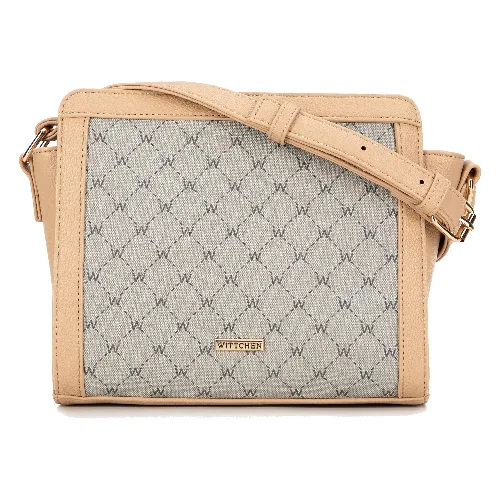Damska crossbody w monogram beżowa